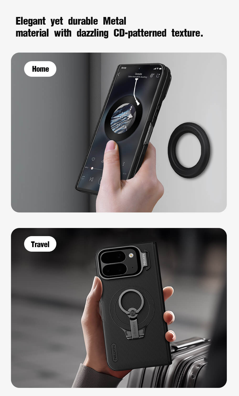 Чехол-крышка NILLKIN для Google Pixel 10 Pro Fold (серия Frosted shield Prop Magnetic Transparent Lens Guard Edition)